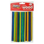 Crazy Craft 15CM Coloured Round Sticks 50PC