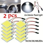 2PCS Car Interior Accessories 18 24 48 Smd T10 4W 12V Cob Car Interior Panel LED Lights Lamp Bulb Car Dome Light Car Panel