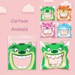 100PCS Mixed Original Cute Cartoon Big Mouth Four In One Snowflake Crisp Packaging Bag Cookie Biscuit Candy Independent Packagin