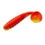 Fishing Lure Soft Grubb Paddle Bait Orange & Yellow With Glitter