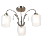 Satin Chrome With Clear Outer Glass And Frosted Inner Glass Light Fitting 3 X 40W Ses