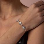 Silver Daisy Adjustable Chain Bracelet - Silver