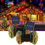 Solac Solar Powered String Lights 50 LED Outdoor Fairy Lights 7.0METER Plastic Hanging Solar Lights 8 Modes For Garden Patio Party Christmas Halloween Thanksgiving Holiday Decorations