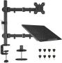 Adjustable Dual Arm Monitor & Laptop Tray Desk Mount Stand Vesa 27 Inch
