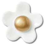 White Daisy With Gold Center Jibbitz - Multi Osfa