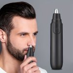 Electric Nose Hair Trimmer Professional Painless Nose And Ear Hairtrimmer For Women Men Stainless Steel Head Dual Edge Blades No