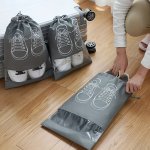 Simple Portable Shoes Bag Drawstring Pouch Dustproof Lightweight Bag For Travel