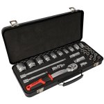Tork Craft Socket & Ratchet Set 27PC 1 2" Crv 12PT Metal Case