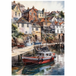 Tear Resistant Deco Print Harbour Scene 4