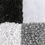 100 300PCS 6X9MM Loose Black White Grey Transparent Round Plastic Pony Beads For Jewelry Making Diy Special Hair Braids Bracelet
