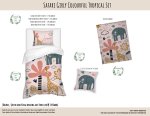Kids Duvet Set Safari Girly Colourful Tropical