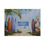 Oil Painting – Palm Tree & Surf Boards