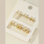 6 Pairs Golden Earrings Set Arc Shape Simple Personality Ear Jewelry Suitable For Women Daily Wear Gift