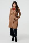 Womens Faux Suede Trench In Camel - Camel 2XL