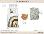 Kids Duvet Set Leaf Rainbow Pattern
