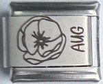 9MM Laser Italian Charm - August Flower