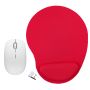 Ergonomic Gel Mouse Pad And Ezra Wireless Mouse Red