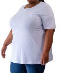 Ladies Printed Cutline Top - 60 Blue wht