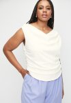 Cowl Drape Tee Plus - Ivory