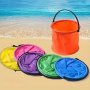 Portable Folding Bucket For Beach & Fishing - Lightweight Space-saving Design With Durable Pp Material - Ideal For Sand Play And Water Activities