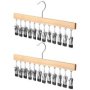 Multifunctional Wooden Hangers With 12 Clips Hat ORGANIZER-2 Piece - Wood
