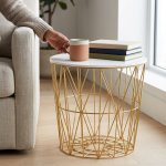 Modern Mdf Veneer Dining Table - Gold