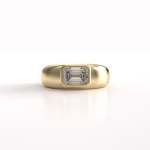 Emerald Cut Lab Grown Diamond Sculpted Band Ring - 1.2 Ct White Gold 18CT