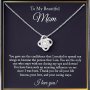 To My Beautiful Mom Cubic Zirconia Love Knot Necklace Mom Gift Mom Necklace Mother's Day Gifts