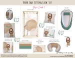 Cot Duvet Bedding Boho Sage Sitting Lion Set