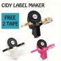 Cidy Label Maker Portable 3D Embossing Manual Typewriter With 2 Free Tapes Compatible With Dymo 12965 Label Tape Single Color Output For 9MM Labels