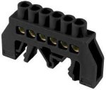 SP6X9 6-BK 6 Way Black Din Mount Terminal Bar Insulated 6X9 16MM Sq