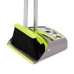 Broom & Dustpan With Self Cleaning Brush Black & Green