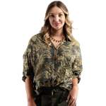 Damask Animal Print Shirt - Olive Free