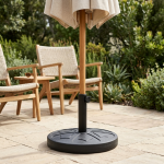 Round Outdoor Umbrella Base With Adjustable Pole Holder