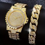 1PC Men's Calendar Quartz Watch & 1PC Bracelet Watch Set Ideal Choice For Gifts