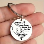 Daddy & Daughter Bond - Stainless Steel Keychain Perfect Father's Day Gift From Daughter Ideal For Backpacks Handbags & Purses