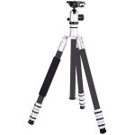 Pro.j Professional Aluminium Travel Tripod 8KG-LOAD SILVER-45634SV