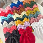 3PCS Elegant Ribbon Bow Hair Clips Fashion Simple Solid Satin Spring Clip Hair Pin Retro Headband With Clips Girls Hair Accessories