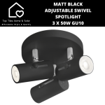 Matt Black Adjustable Swivel Spotlight - 3 X 50W GU10