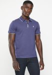 Polo Mens Printed Placket Short Sleeve Golfer - Blue
