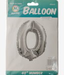 Casey 102CM Silver Balloon Number 0