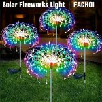 Fireworks Lights Outdoor Solar Firework Lights Outdoor IP65 With 8 Lighting Modes Firework Solar String Lights For Garden Patio 