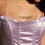 1PC Small "everything Happens For A Reason" Popular Text Tattoo Sticker For Men And Women In Fashion Can Last For 1-3 Days On Th