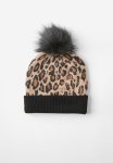 Cotton On Winter Rib Knit Beanie - Taupy Brown bengal Leopard