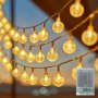 Outdoor LED Bubble Ball String Lights 50/100 Leds On 5M/10M Length Warm White Fairy Lights For Indoor And Outdoor Decor Christmas And Holiday Accessory