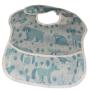 4AKID Waterproof Baby Bib With Crumb Catcher - Assorted Designs - Yellow Pink & Blue Flowers