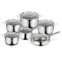 12-PIECE Stainless Steel Cookware Set Pots Pans With Lids