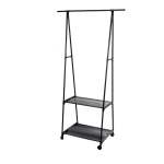 2-LAYER Shelf Hanging Clothes Rack With Wheels RA-8