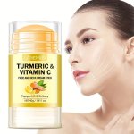Lanemay Vitamin C & Turmeric Cream Stick For Face And Neck - Hypoallergenic Firming & Moisturizing Care Fast Absorption All Skin