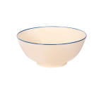 Melamine Bowl 8" Yellow + Blue Rim